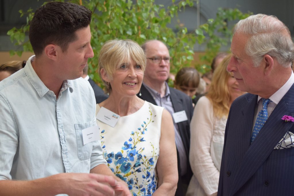 SoilBioLab Founder, Simon Parfey, talking about soil life with King Charles at the Soil Association 70th Birthday event.